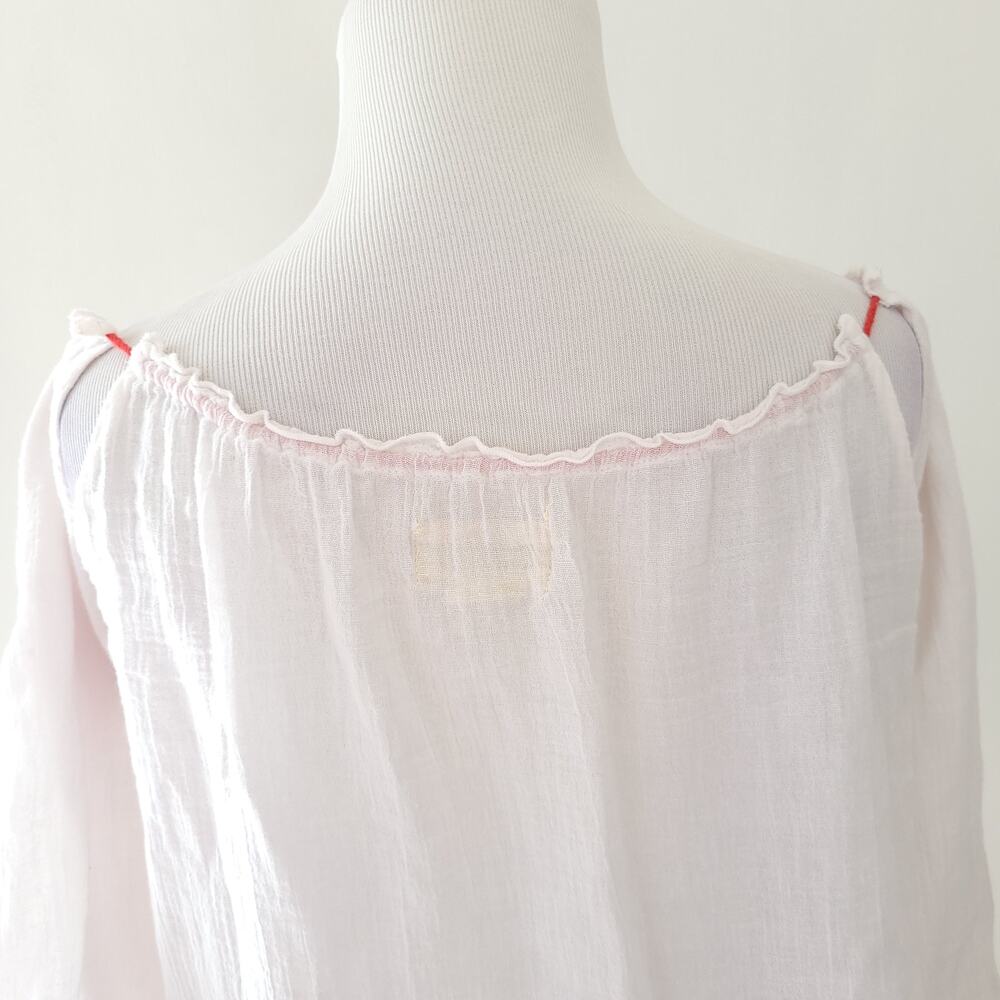 Ralph Lauren Denim & Supply Embroidered Peasant Blouse White Women Large - Picture 6 of 11